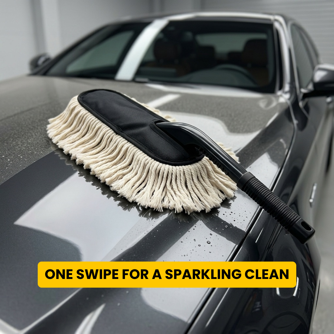 Quick Clean Car Duster (Special Wax-Infused Cotton) Lint-Free & Scratch-Free Car Dust Cleaner Brush