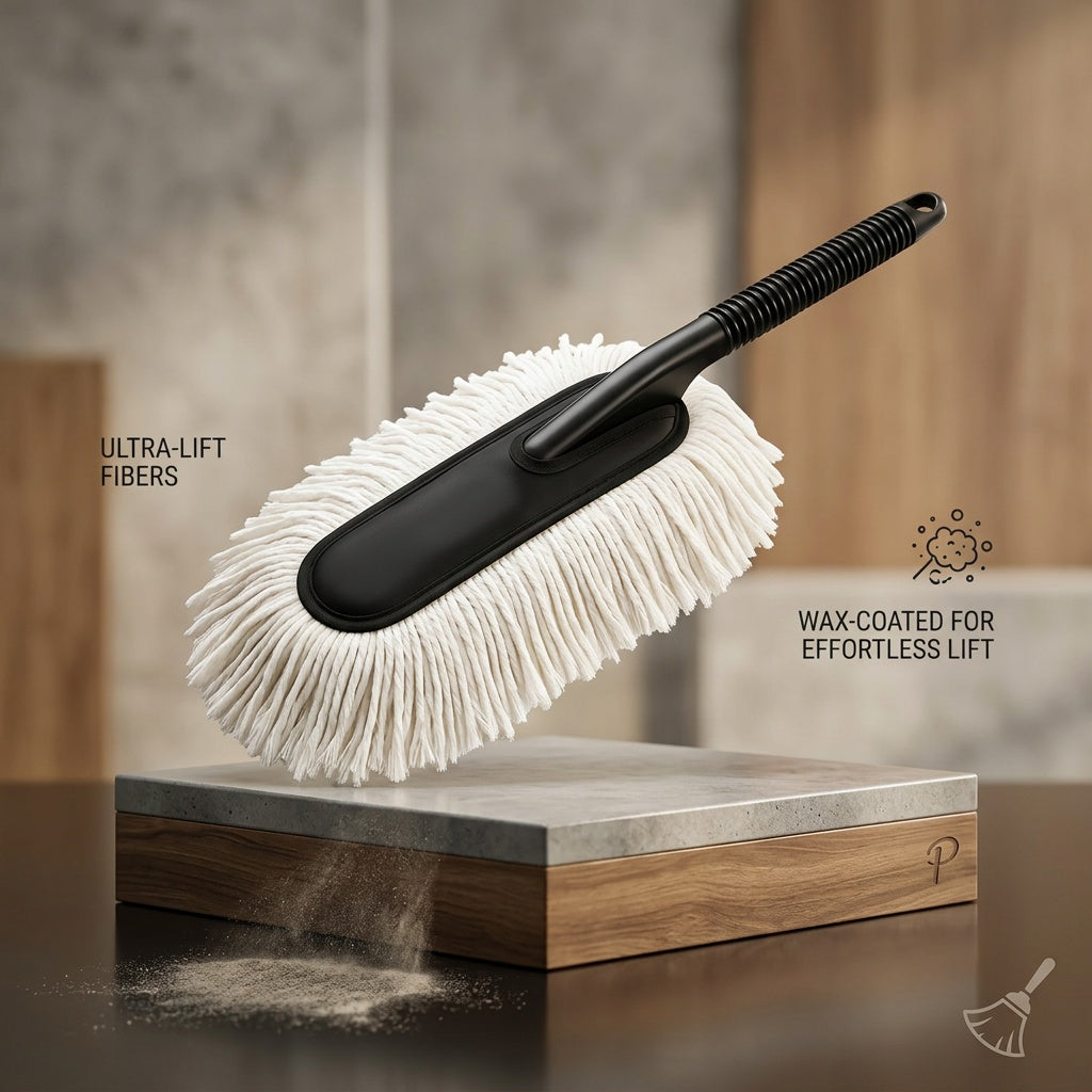 Quick Clean Car Duster (Special Wax-Infused Cotton) Lint-Free & Scratch-Free Car Dust Cleaner Brush