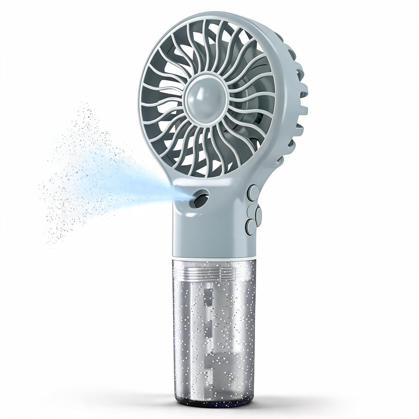 Portable Rechargeable Handheld Fan with Mist Spray.